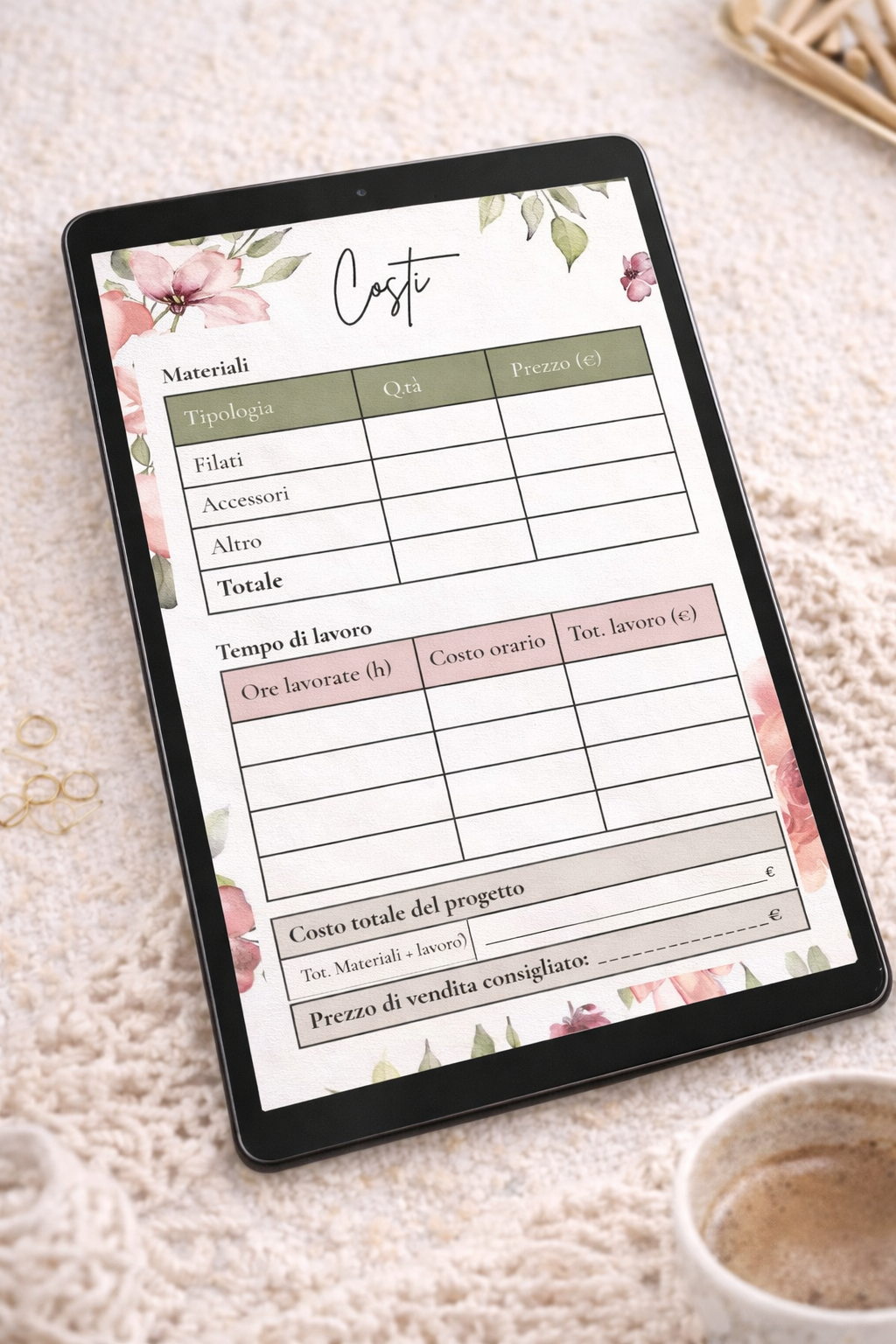 Crochet Planner – Diario creativo per progetti all’uncinetto (PDF) rose