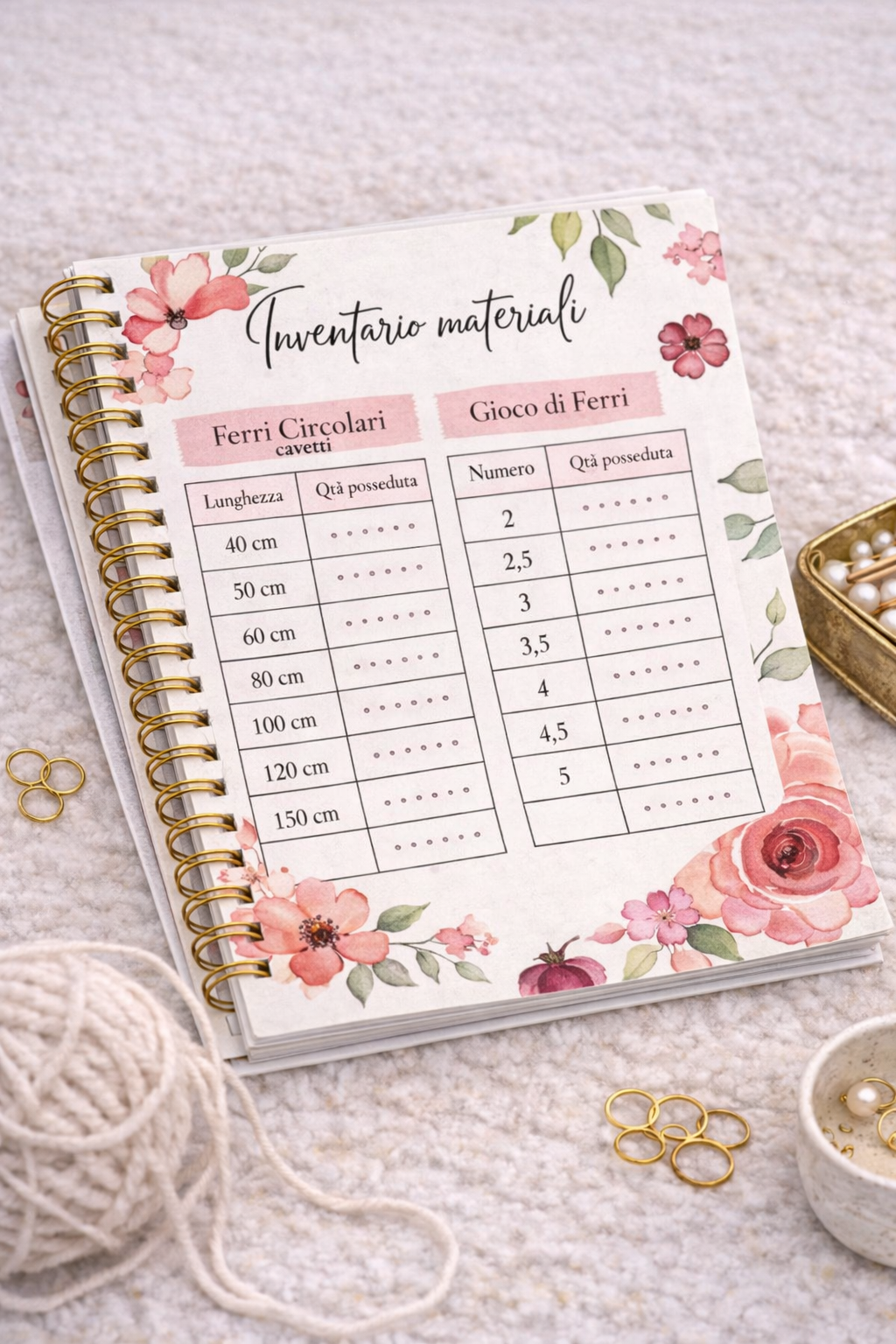 Knitting Planner – Diario creativo per progetti a maglia (PDF) rose