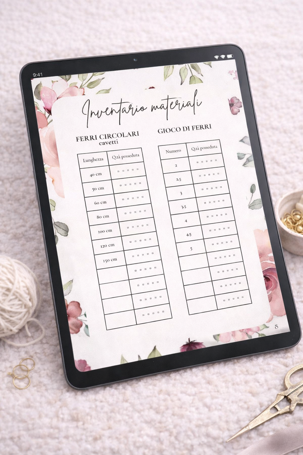 Knitting Planner – Diario creativo per progetti a maglia (PDF) rose