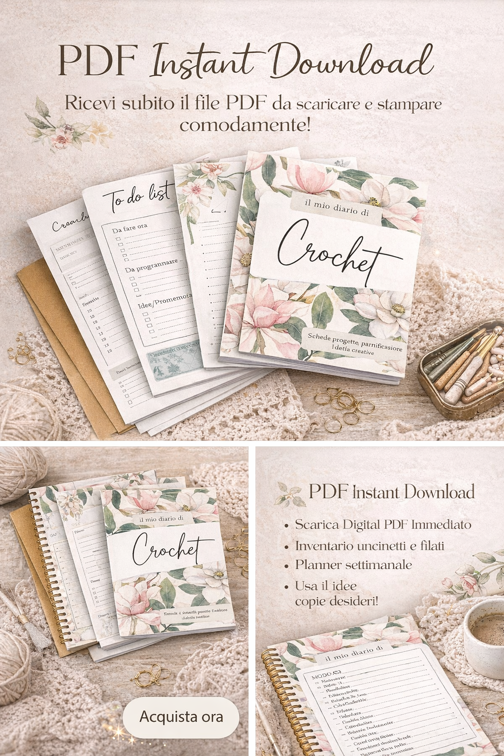 Crochet Planner – Diario creativo per progetti all’uncinetto (PDF)